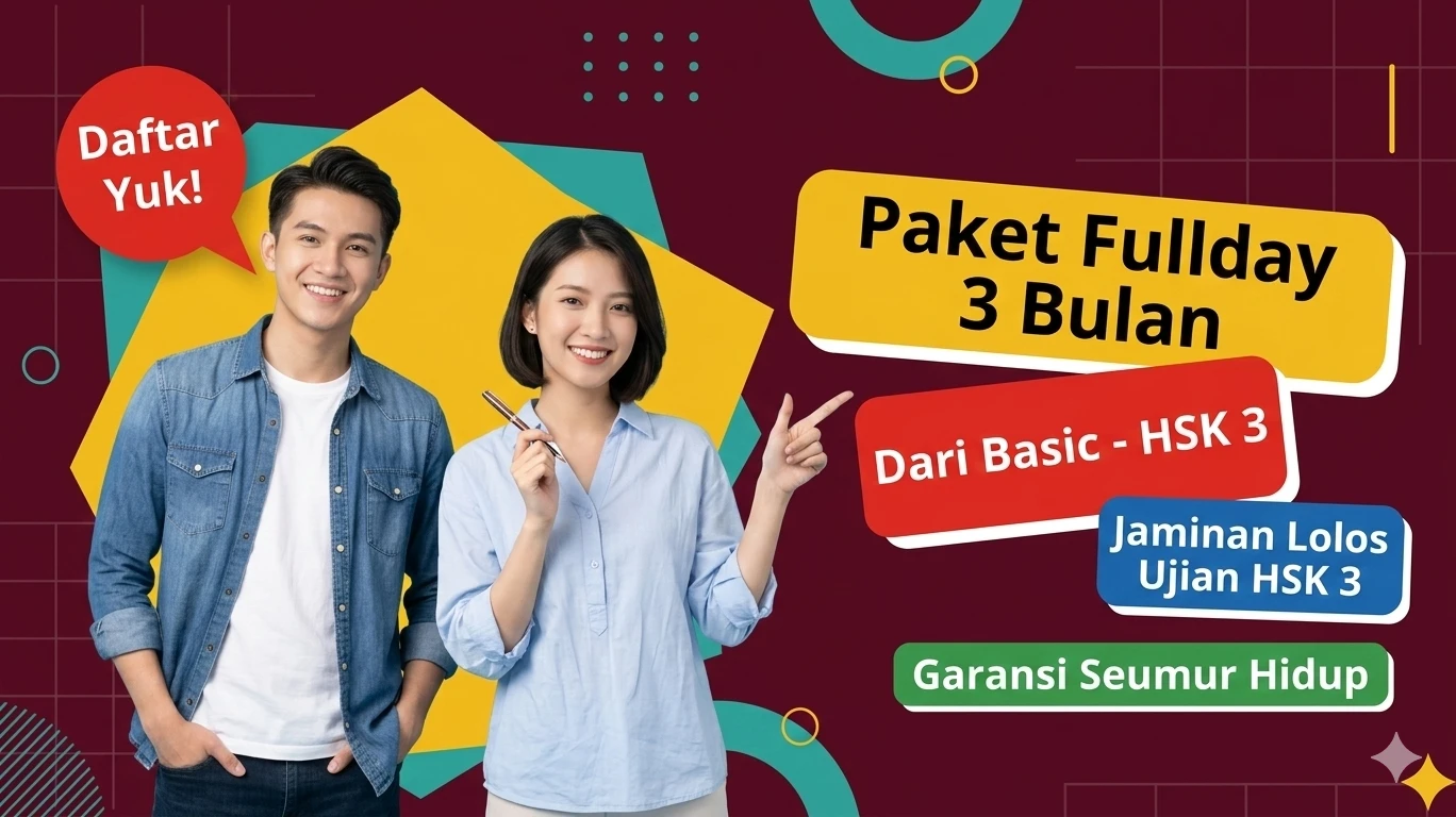 Paket Fullday HSK 3 Bulan
