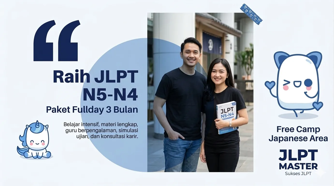 Paket JLPT N5-N4 3 Bulan